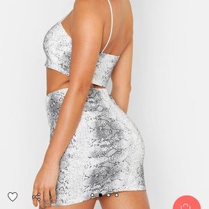 Boohoo Snakeskin Two-Piece Set